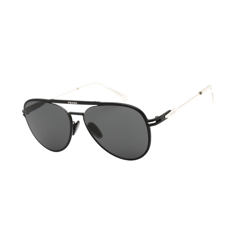 Prada PR 54ZS Matte Black Aviator Sunglasses