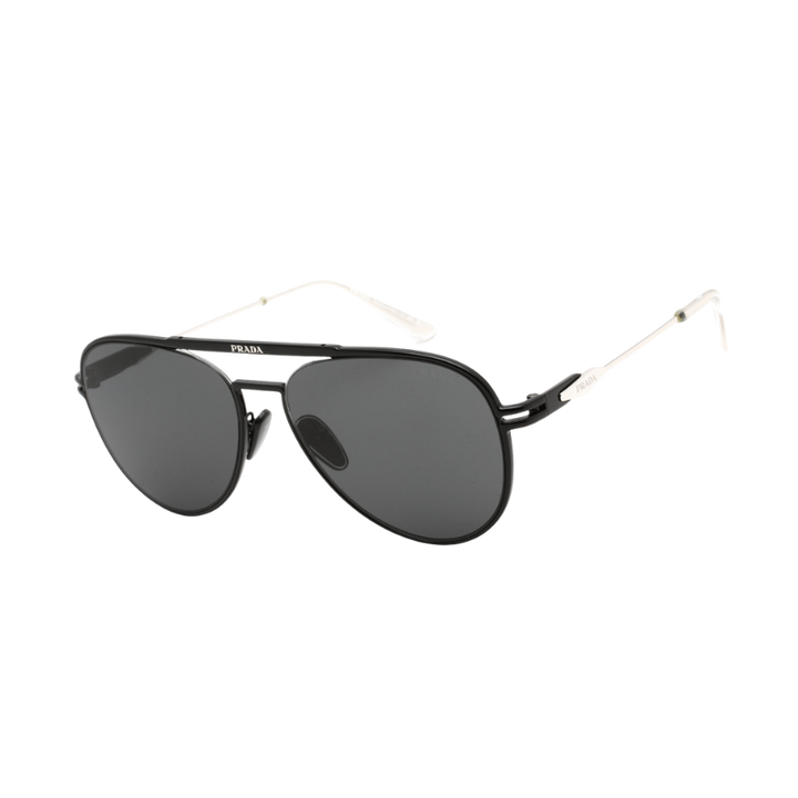 Prada PR 54ZS Matte Black Aviator Sunglasses